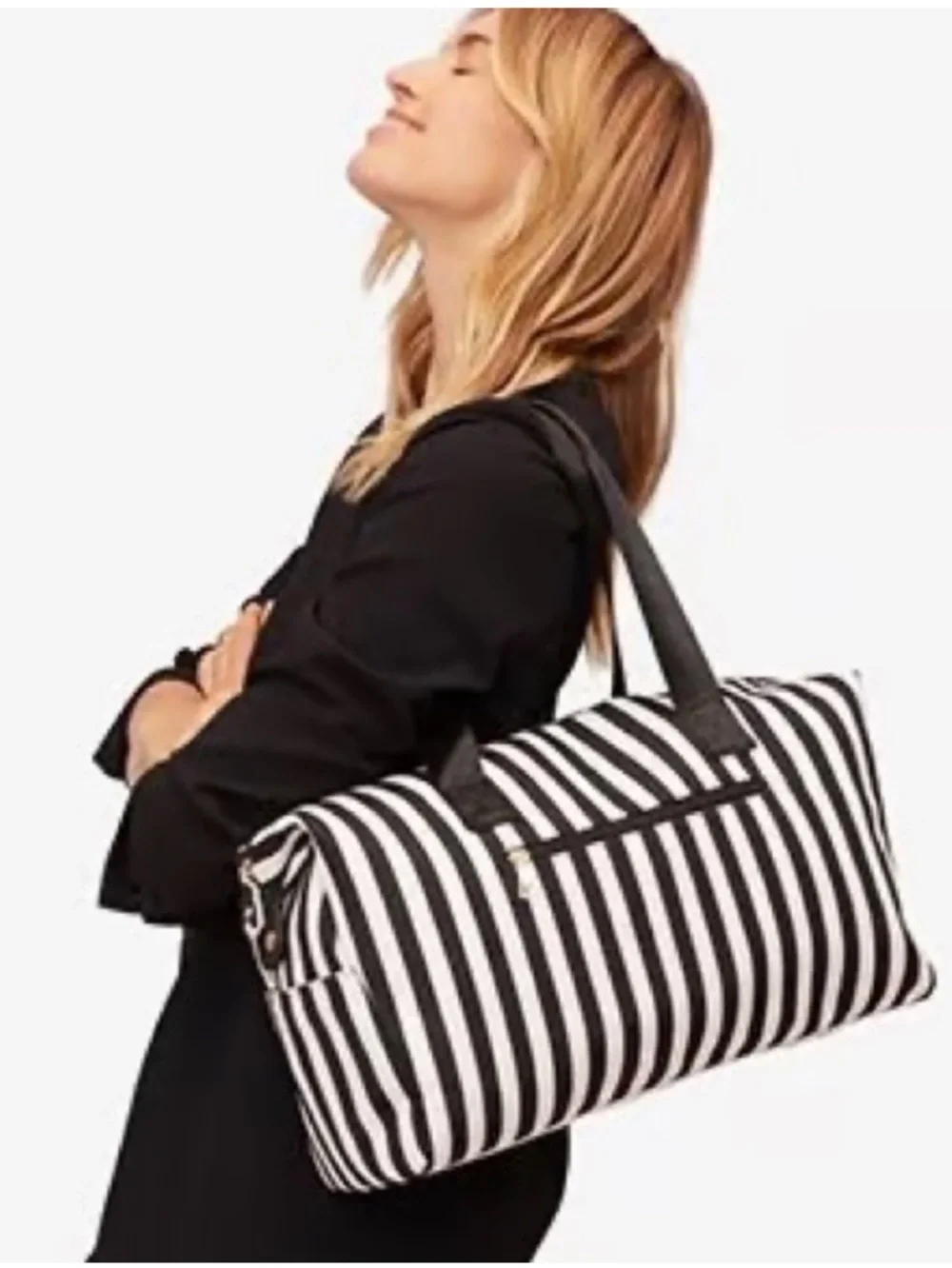 Alice + Olivia By Stacey Bendet  Positano Striped Travel Duffle Weekend Bag NWOT